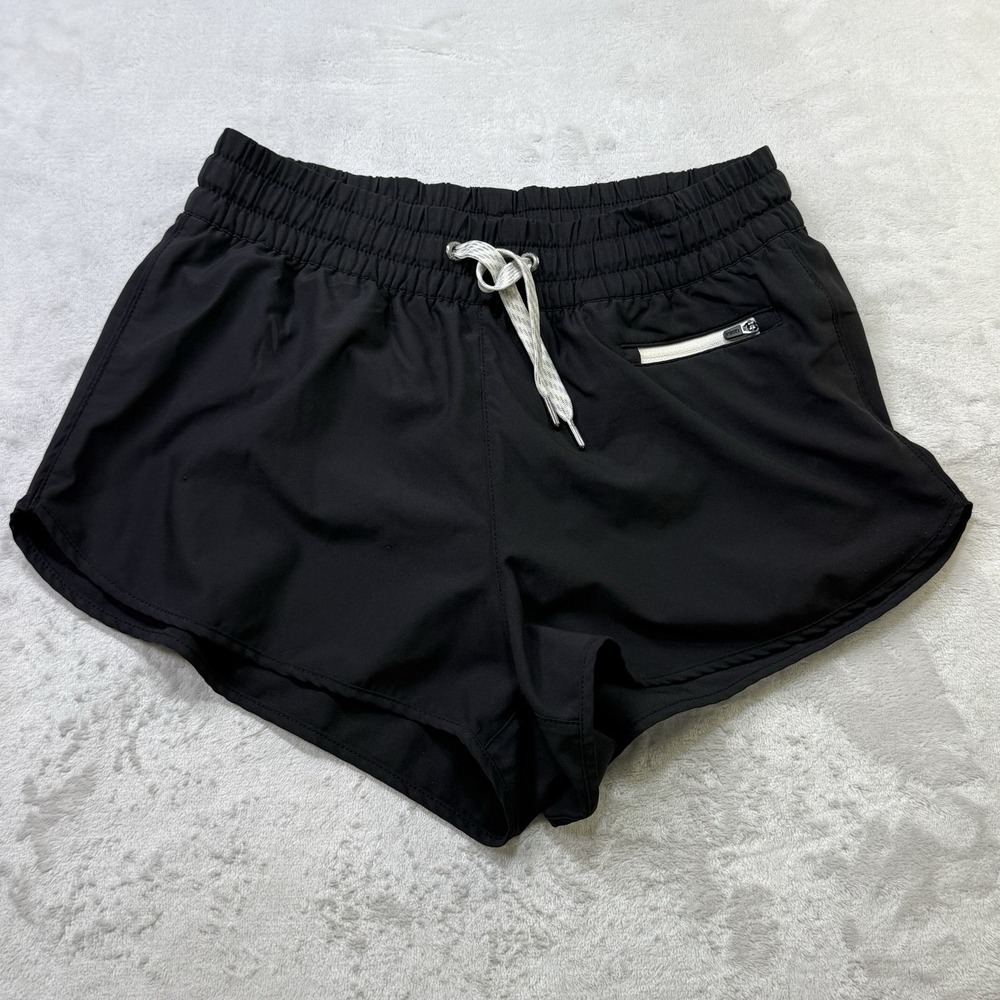 Vuori Clementine 2.0 Running Gym Athletic Lined Black Shorts Womens Medium